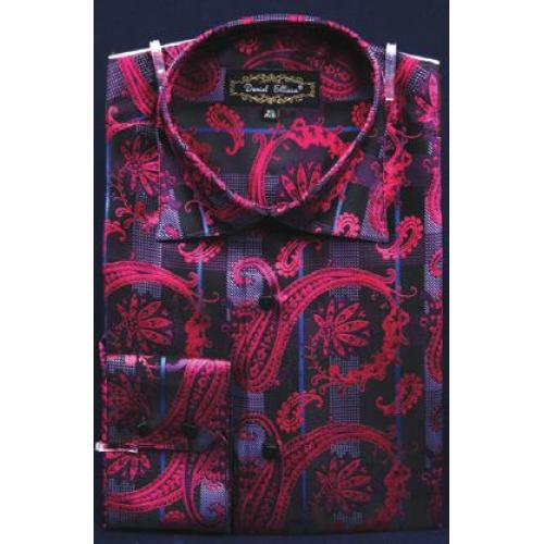 Daniel Ellissa Fuchsia Fancy Polyester Shirt With Button Cuff FSS1405.